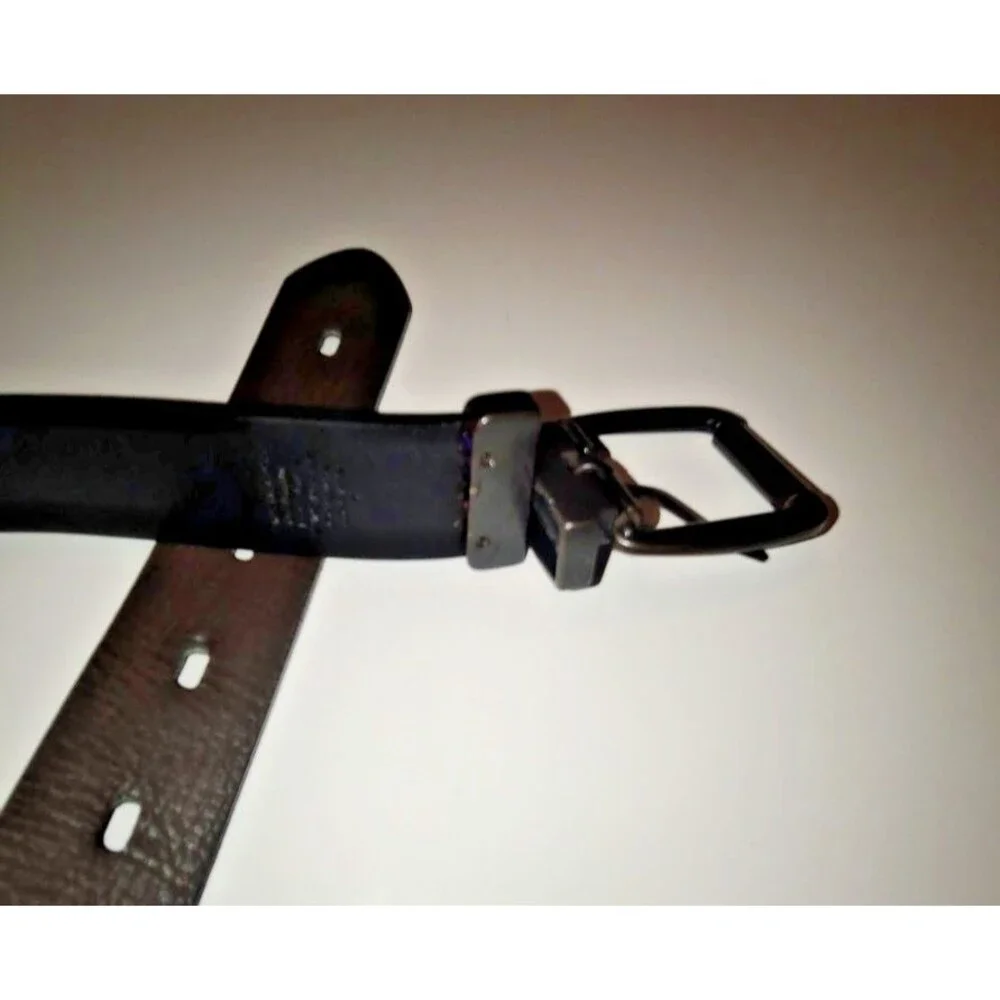 Reversable Belt Brown and Black Sides w/ Dark Metal Brushed Buckle and Loop